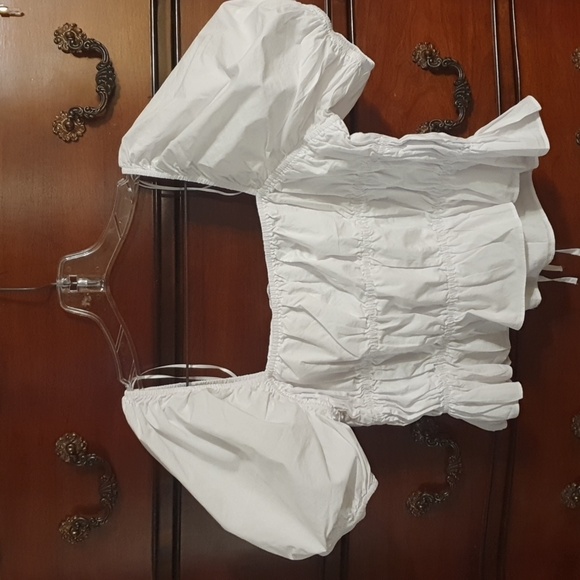 Nglish Factory Puff Sleeve Peasant Girl Blouse sz L - Picture 3 of 3